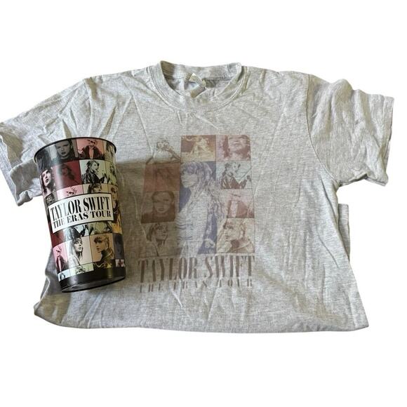 Taylor Swift The Eras Tour Double Sided Graphic Shirt & Cup Youth Size XL Warhol - Picture 1 of 13